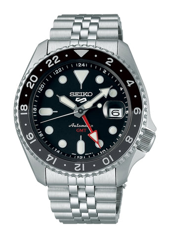 SEIKO 5 SPORTS AUTOMATIC G.M.T BLACK DIAL STAINLESS STEEL SSK001K
