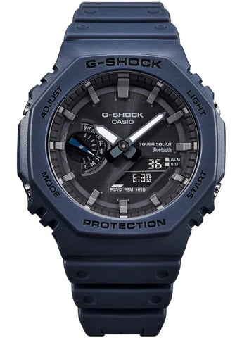 Casio G-Shock Caution Yellow Series Analog-Digital Connected Solar Black  Resin Strap Watch, GAB2100CY-1A