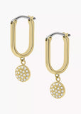 FOSSIL JEWELLERY SADIE GLITZ DISC GOLD HOOP EARRINGS JF04546710