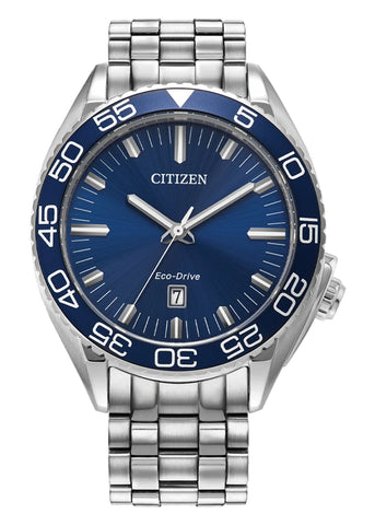 CITIZEN GENTS ECO DRIVE BLUE DIAL STAINLESS STEEL BRACELET AW1770-53L