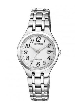 CITIZEN LADIES ECO-DRIVE 12 FIGURE DIAL STAINLESS STEEL EW2480-83A