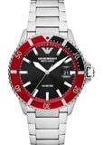 EMPORIO ARMANI DIVER AUTOMATIC BLACK / RED STAINLESS STEEL AR60074