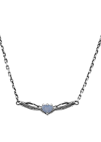 STOLEN GIRLFRIENDS CLUB TIWSTED THORN HEART BLUE NECKLACE JWL4-23-27