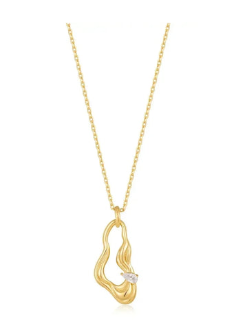 ANIA HAIE TAKING SHAPE GOLD TWISTED WAVE DROP PENDANT N050-01G