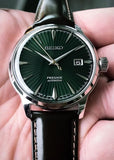 SEIKO GENTS PRESAGE AUTOMATIC GREEN DIAL BROWN LEATHER BAND SRPD37J