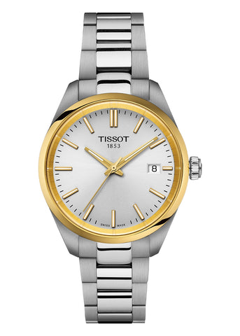 TISSOT SWISS T-CLASSIC PR100 STAINLESS STEEL GOLD ACCENTS T150-210-21-031-00