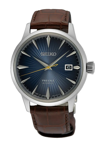 SEIKO PRESSAGE AUTOMATIC COCKTAIL TIME BROWN LEATHER BAND SRPK15J