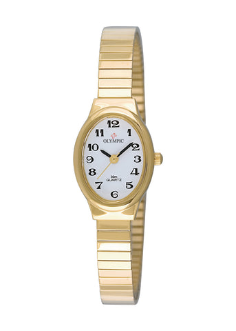 OLYMPIC LADIES OVAL 12 FIGURE GOLD EXPANDING STRAP 72162