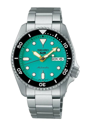 SEIKO 5 SPORTS AUTOMATIC AQUA DIAL 38MM MID SIZE STAINLESS SRPK33K