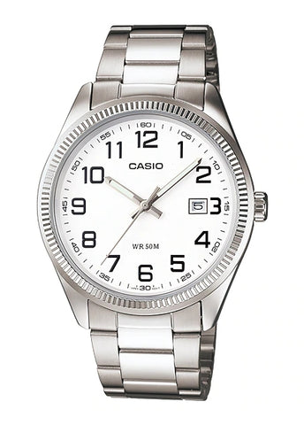 CASIO ANALOGUE 12 FIGURE DIAL STAINLESS STEEL MTP1302D-7B