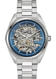 BULOVA GENTS CLASSIC AUTOMATIC BLUE STAINLESS SKELETON 96A292
