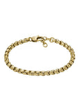 FOSSIL JEWELLERY ALL STACKED UP BOX LINK GOLD CHAIN BRACELET JF04561710