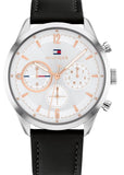 TOMMY HILFIGER MATTHEW WHITE DIAL BLACK LEATHER 1791941